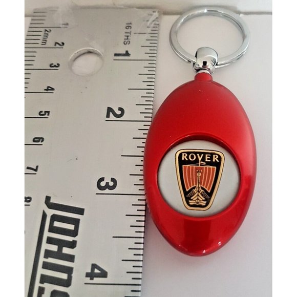 ROVER KeyChain European Car Keyring Red Black White Metal Plastic - Picture 3 of 4